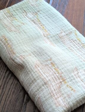 MILKBARN I Mint Green Bamboo Muslin Ship Boats Pattern Swaddle Blanket